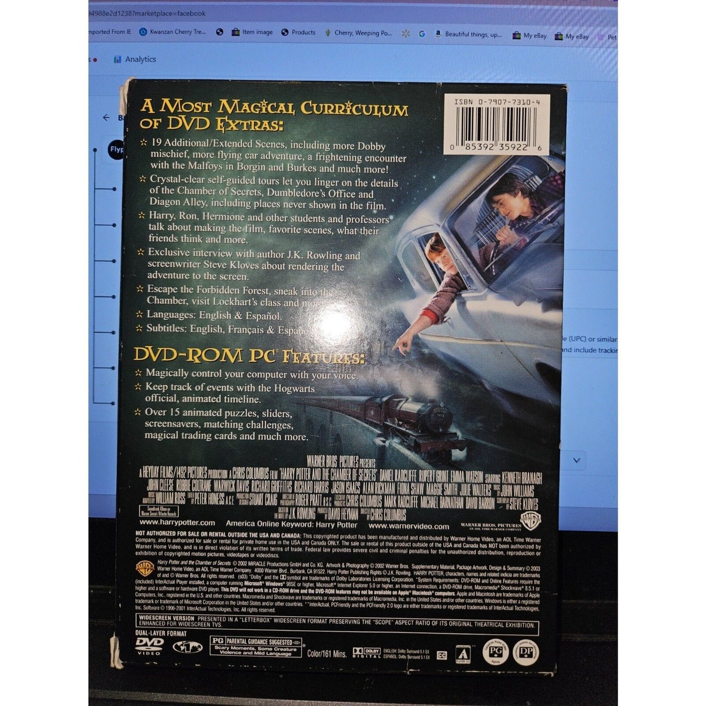 Harry Potter and the Chamber of Secrets Widescreen 2 DVD Set. Tested.