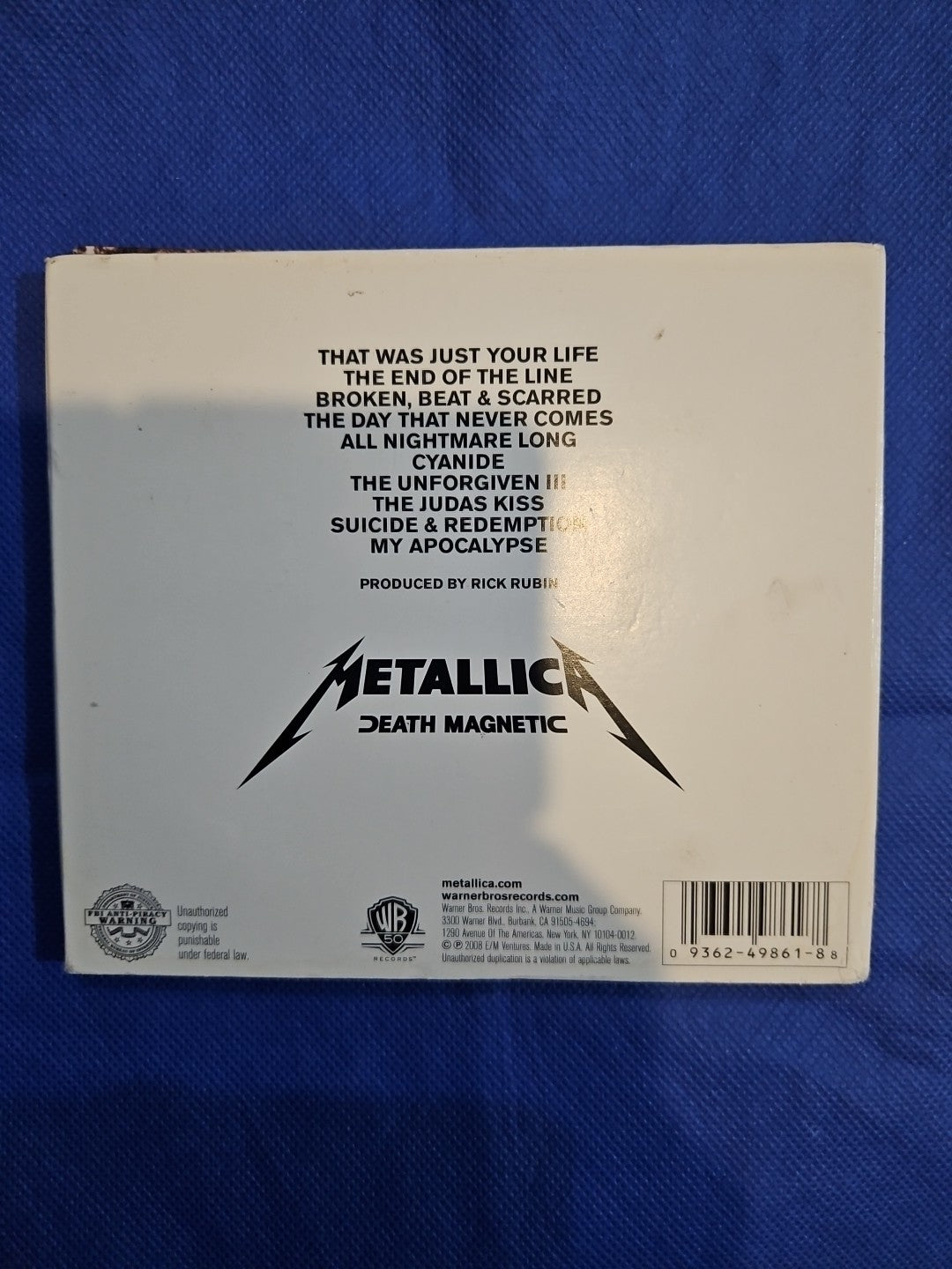 Death Magnetic by Metallica (CD, Sep-2008, Warner Bros.) Tested. See Pics