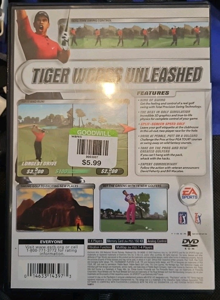 Tiger Woods PGA Tour 2002 (Sony PlayStation 2, 2002) Tested. Original Case