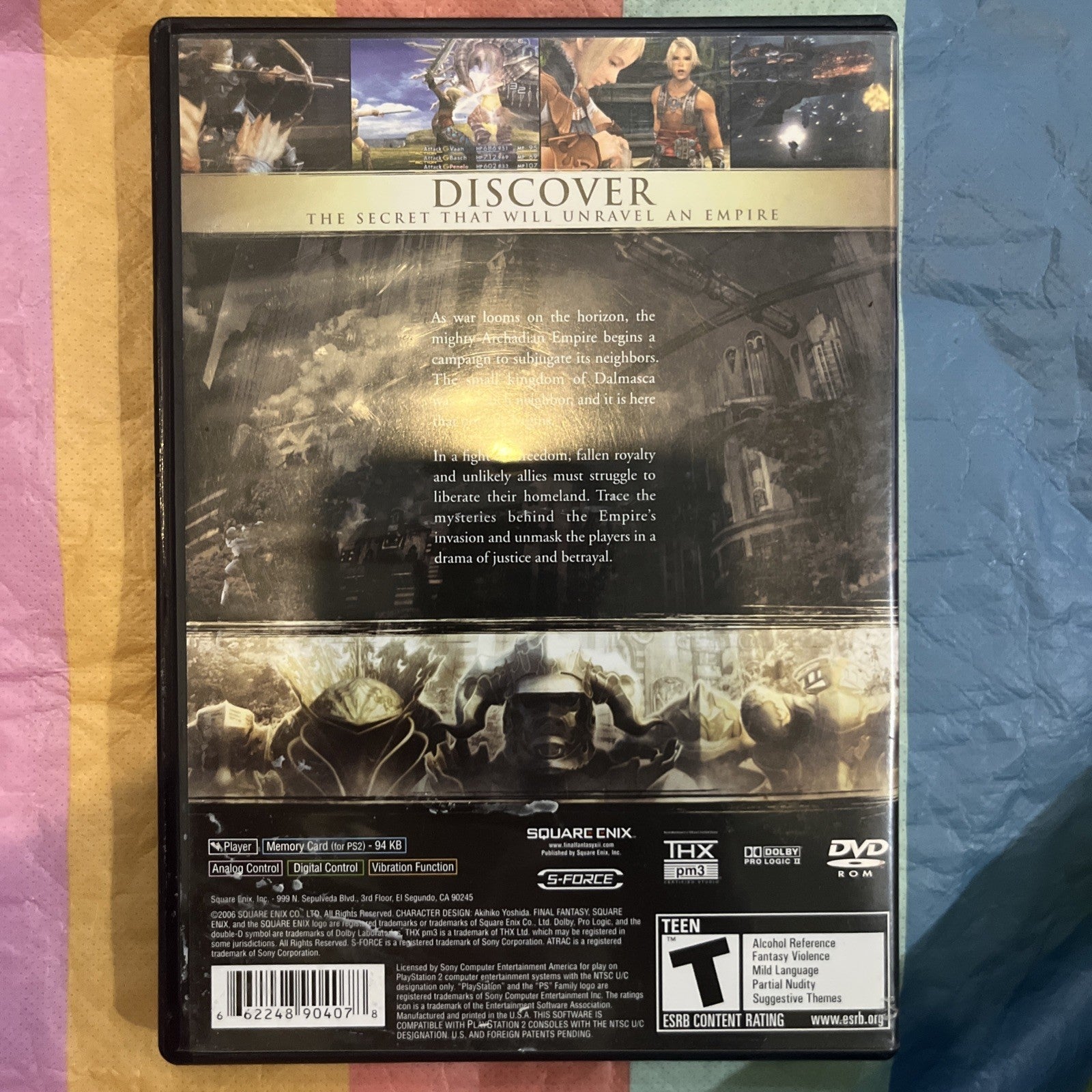 Final Fantasy XII (PS2) Tested. Manual + Reg Card. Original Case