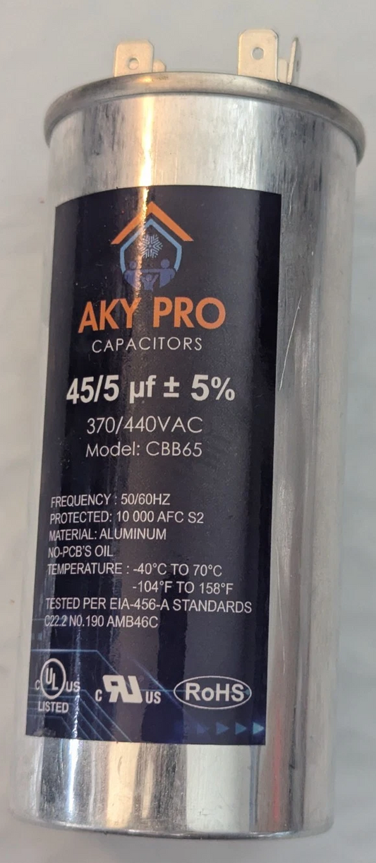 NEW AKY PRO Capacitor MODEL: CBB65 45/5 uF ±5% 370V/440VAC