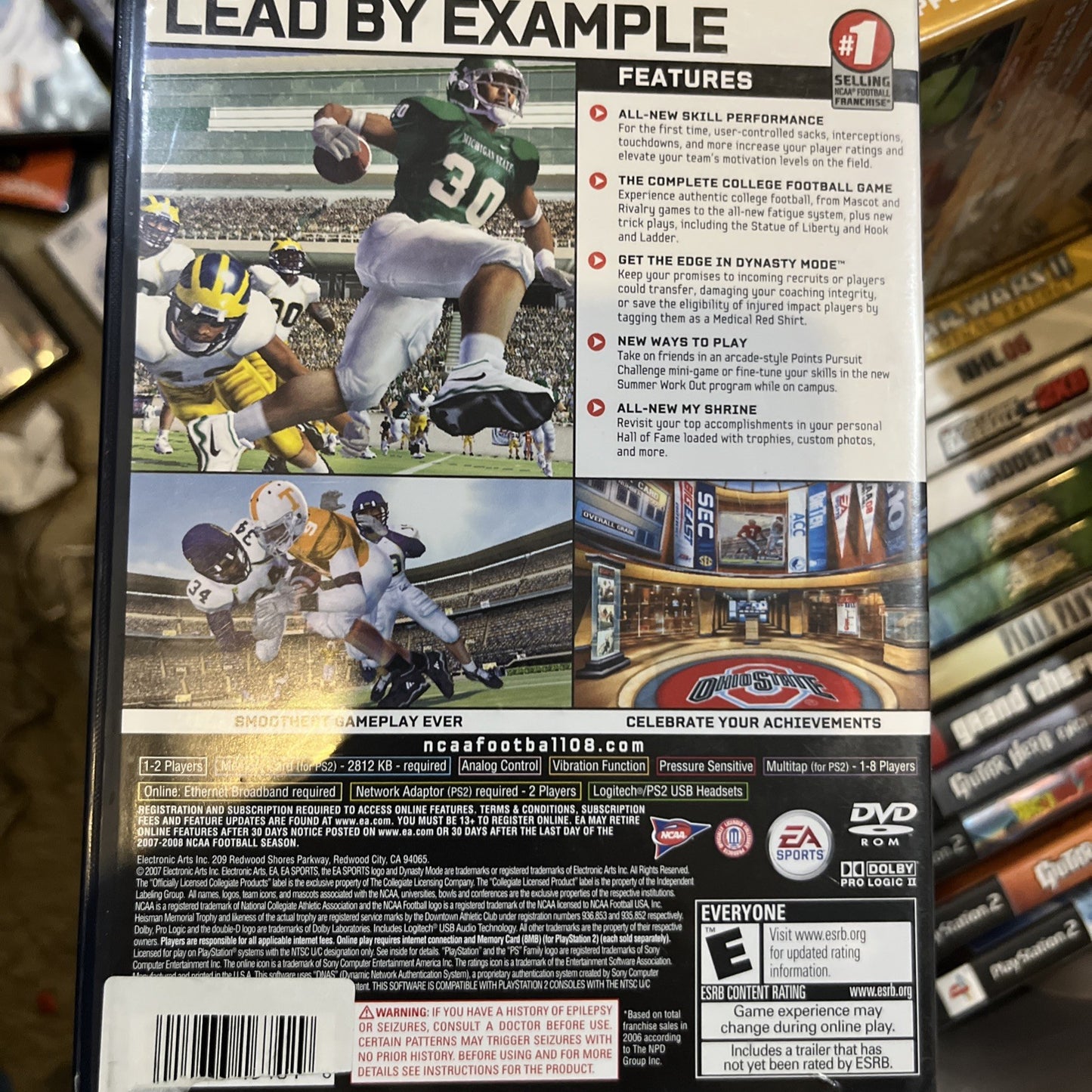 NCAA Football 2008 - PlayStation 2, PS2 Tested