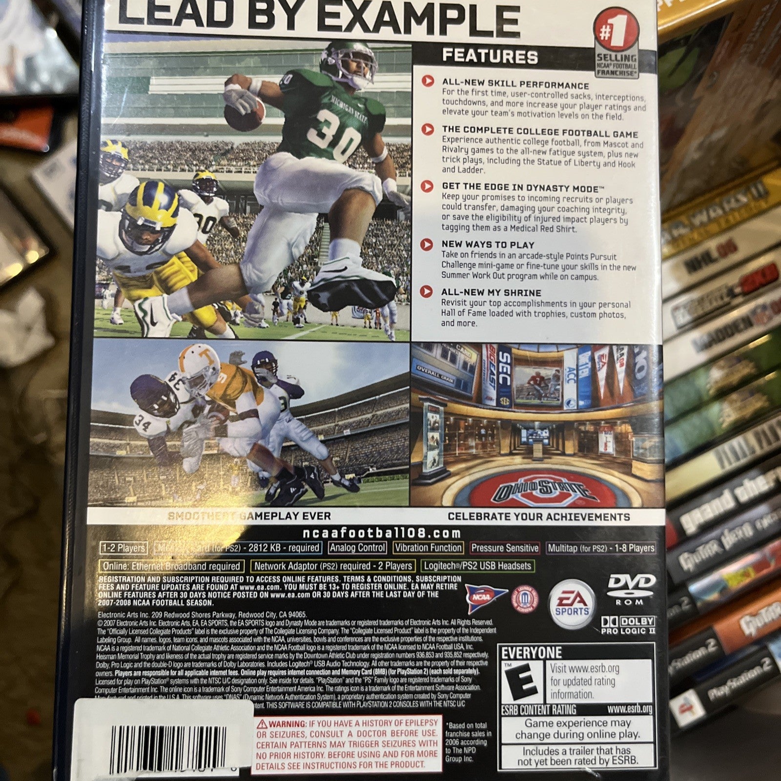 NCAA Football 2008 - PlayStation 2, PS2 Tested