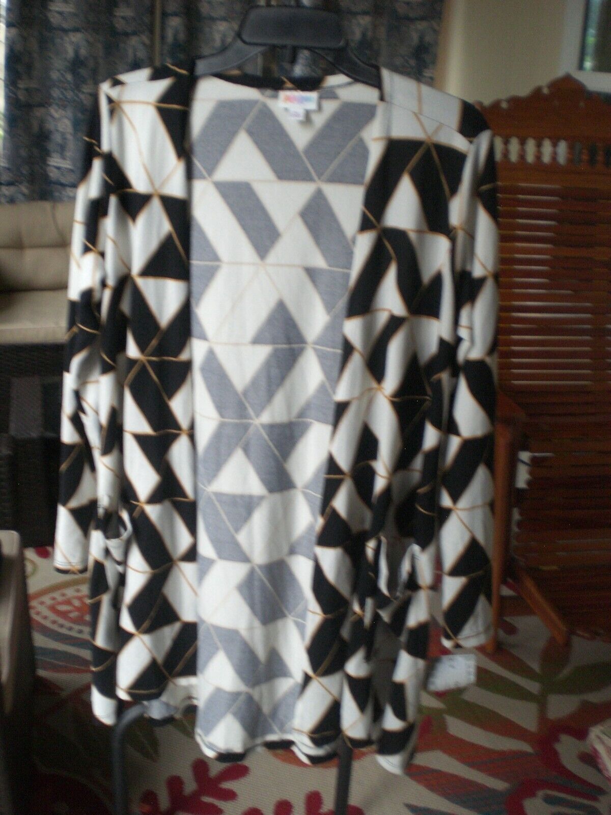 NWT LuLaRoe Black White Caroline Cardigan Sweater Cover Up SMALL