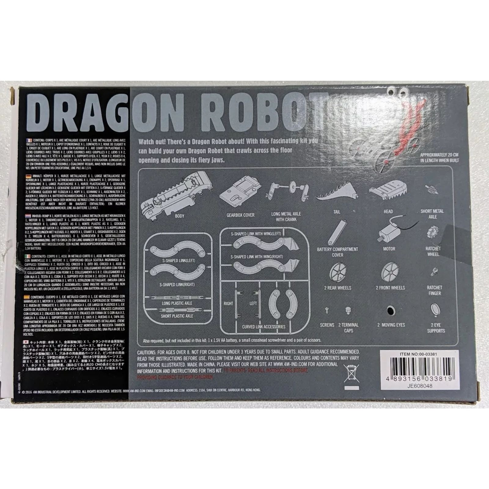 4M, Dragon Robot, STEM toy project  Fun Mechanics Kit -Factory Sealed
