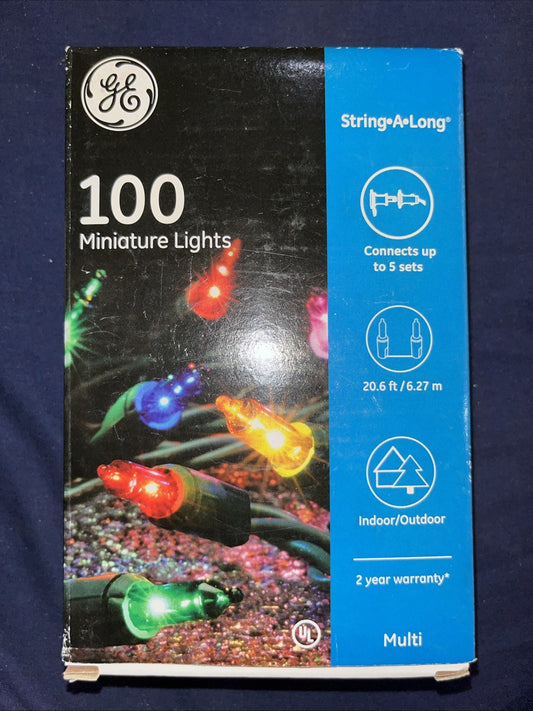 GE 100 Count Multi Color Mini String Lights With Green Wire Holiday & Christmas