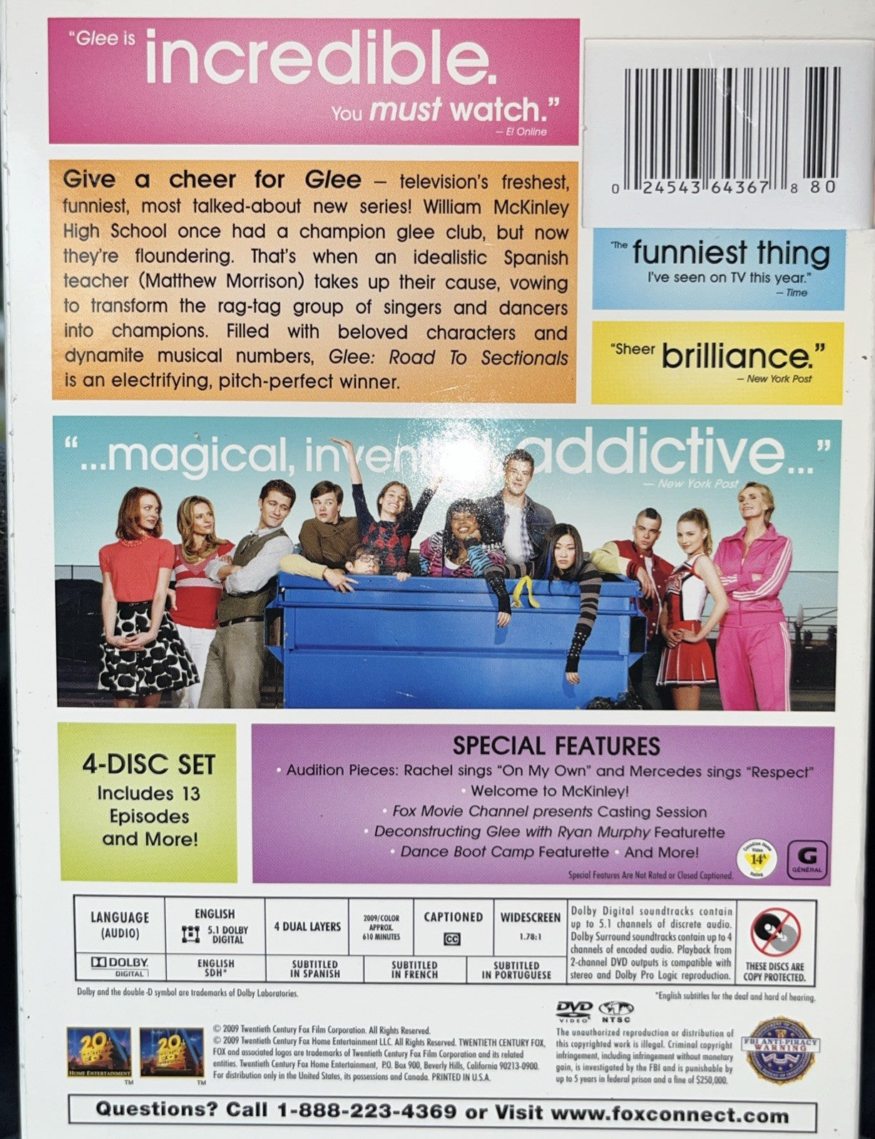 Glee: Season 1, Vol. 1: Road to Sectionals [Widescreen] [4 Discs (DVD)
