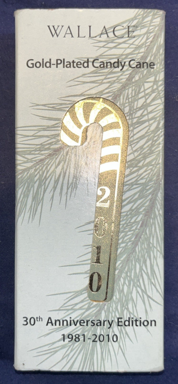 2010 Wallace Silversmiths Annual Christmas Candy Cane Ornament-30th Edition-NEW