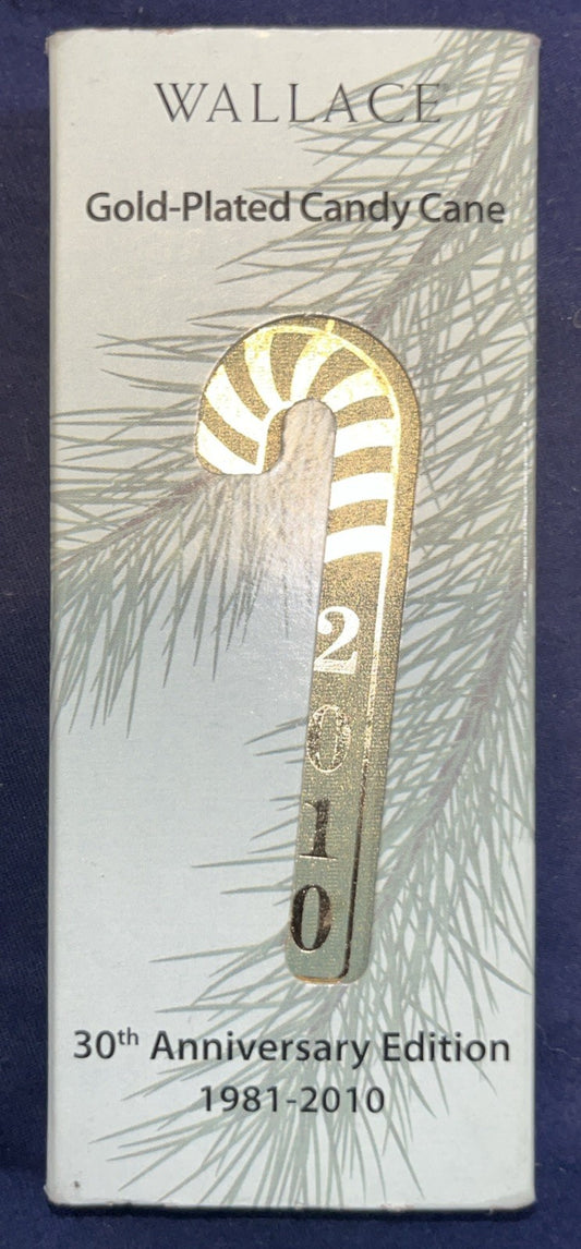 2010 Wallace Silversmiths Annual Christmas Candy Cane Ornament-30th Edition-NEW
