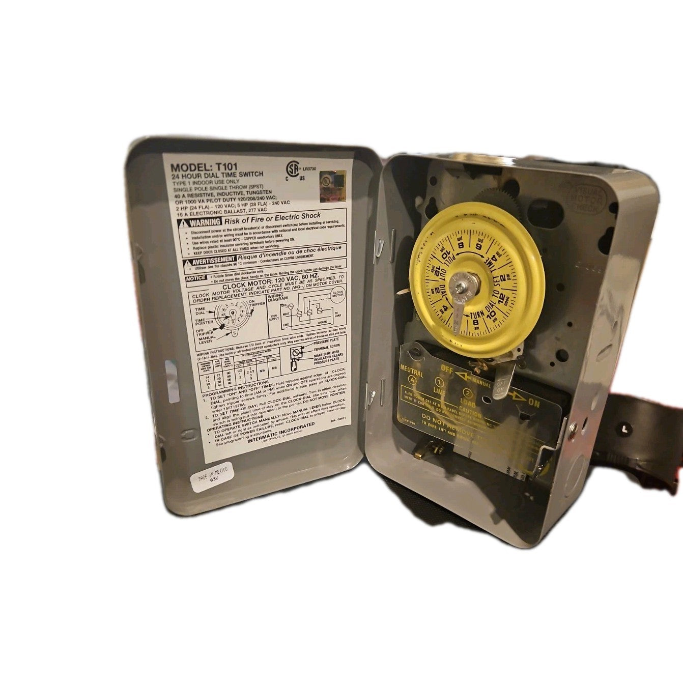Intermatic T101D89 24 Hour Mechanical Timer Wall Switch