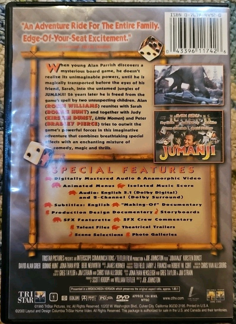 Jumanji (DVD, 2000, Collectors Edition) New Sealed