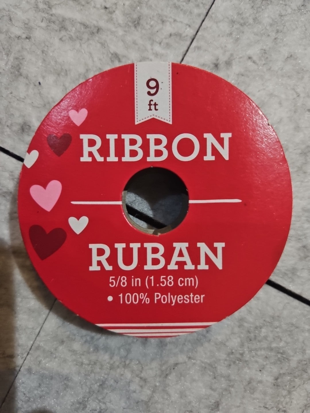 Valentine's Day Ribbon 5/8 Inch x 9 Feet