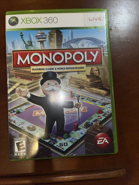 Monopoly (Microsoft Xbox 360, 2008, EA) CIB Complete W/Manual Tested