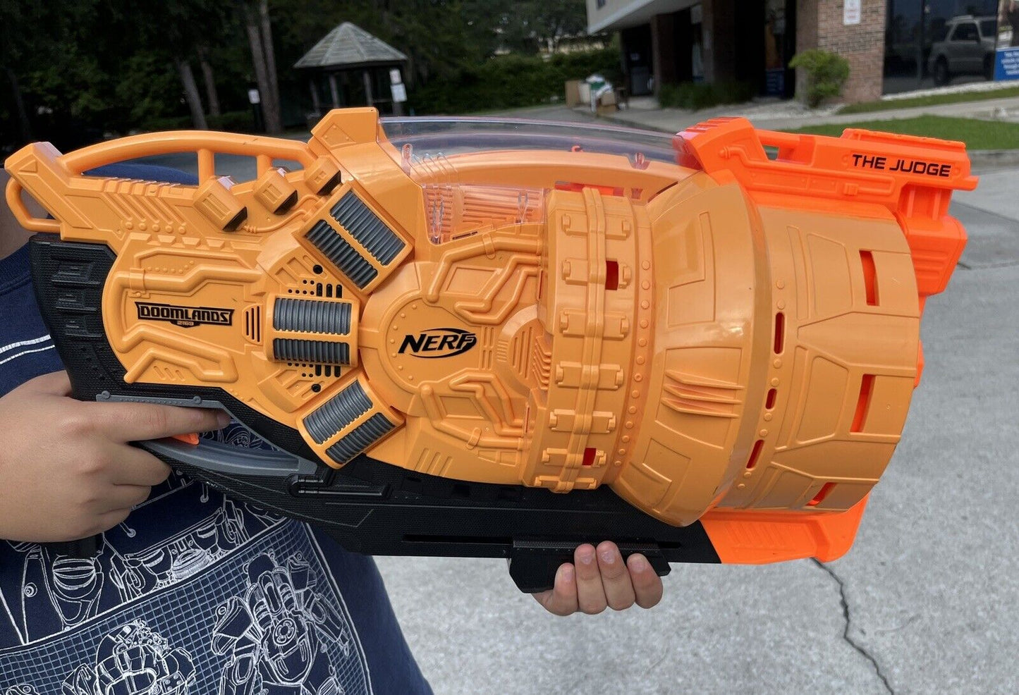 Nerf Doomlands 2169 The Judge Gun Blaster Holds 30 Darts Tested Working