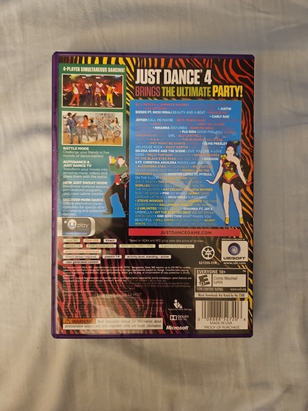 Just Dance 4 (Microsoft Xbox 360, 2012) CIB