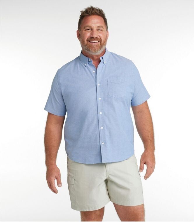 L. L. Bean Blue Short Sleeve Button Up 215174 Size 16R NWT