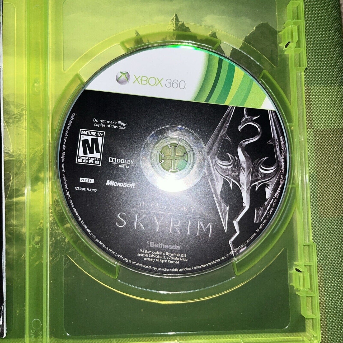 The Elder Scrolls V: Skyrim (Microsoft Xbox 360, 2011) With Manual And Map