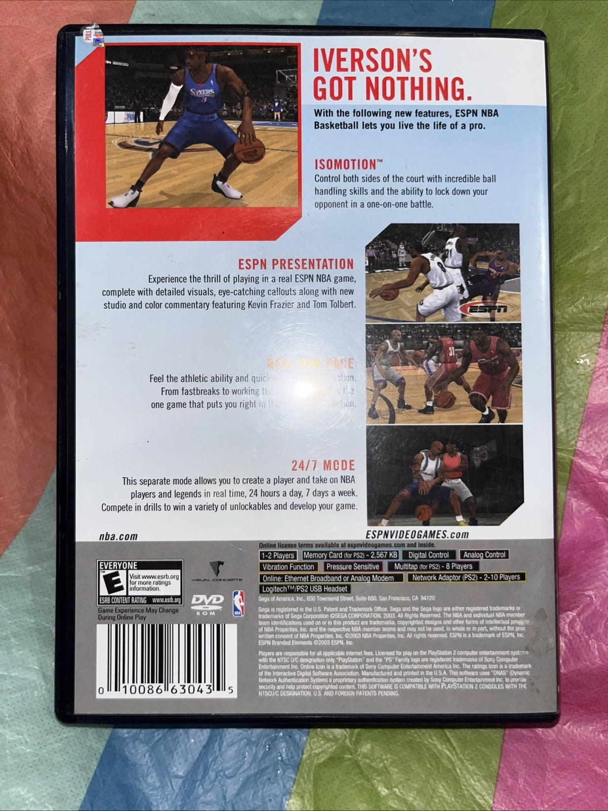 ESPN NBA Basketball 2K4 (PS2) Tested. W/Manual. CIB. Original Case. See Pics