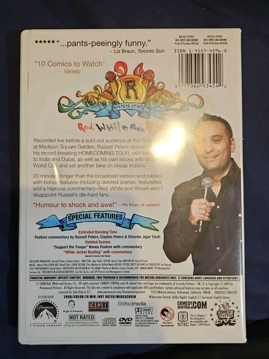 Russell Peters - Red, White and Brown (DVD, 2009, CD Included Sensormatic)