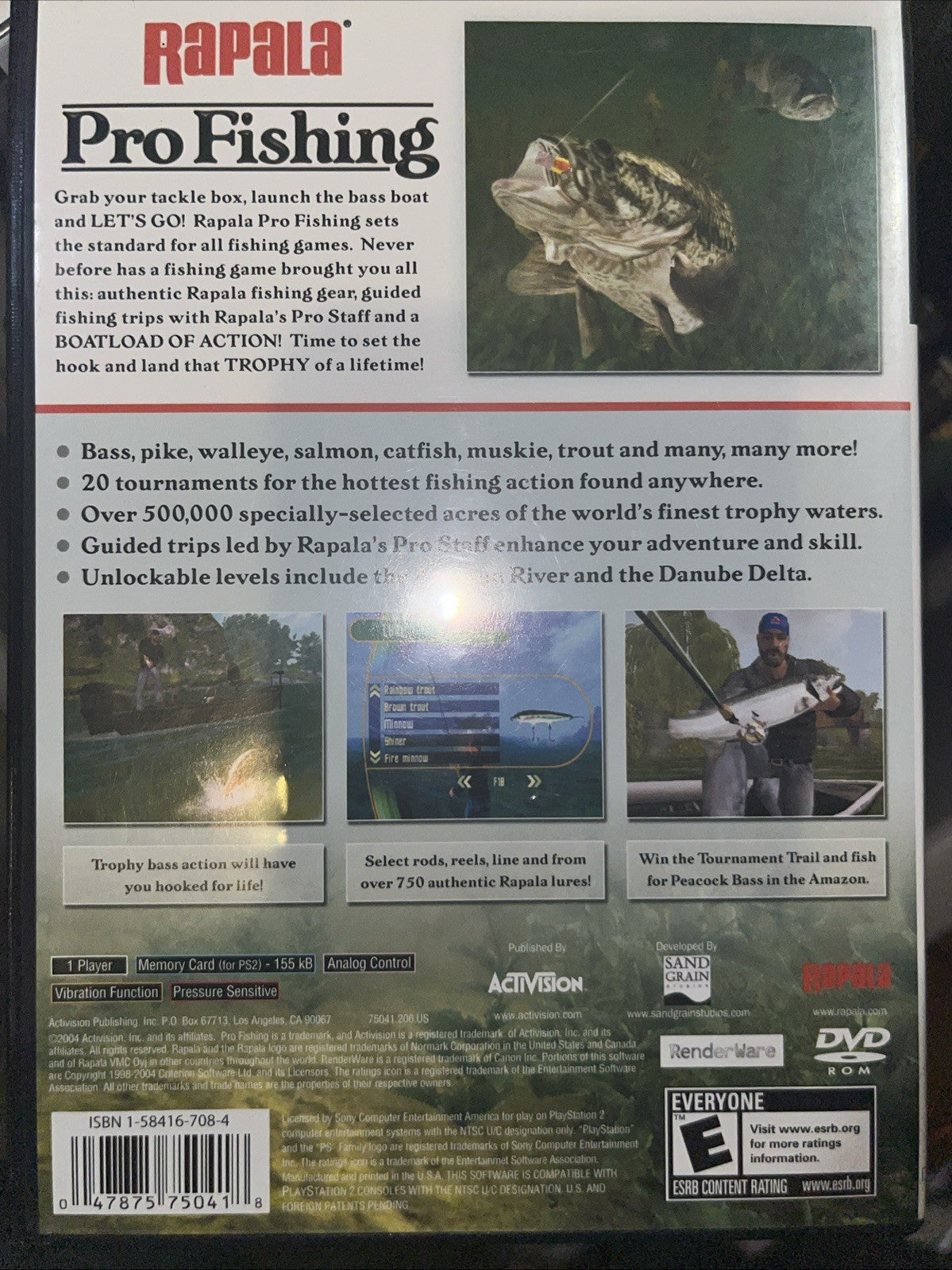 Rapala Pro Fishing (Sony PlayStation 2, 2004) Tested. See Pics