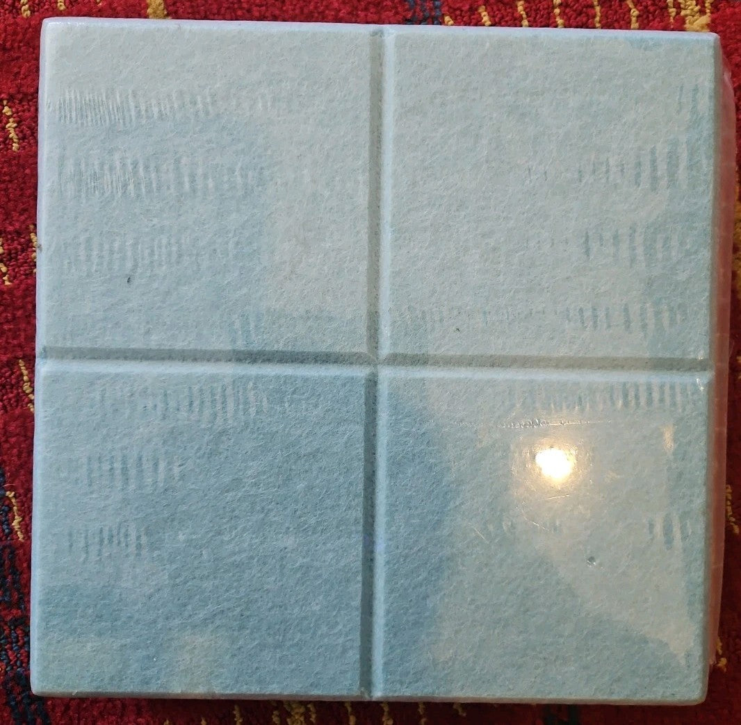 Fluxynara 12 Felt Wall Tiles with Adhesive Tabs Baby Blue Color 9.5" x 3/8"