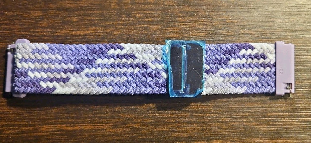 22mm Purple White Braided Watch Band Strap Quick ReleaseDescription22mm...