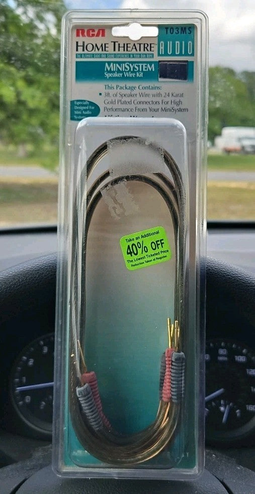 RCA Mini System Speaker Wire Kit T03MS 3 FT  24K Gold Plated Connectors