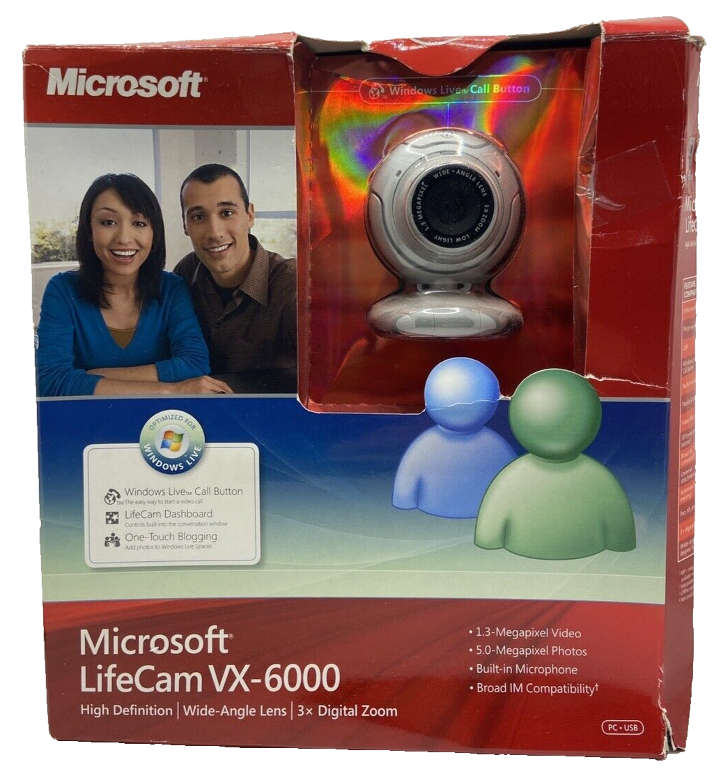 Microsoft LifeCam VX 6000 High Definition Digital Computer Camera Webcam