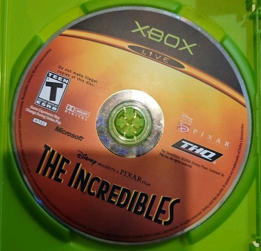 Incredibles (Xbox) Tested. No Scratches. New Case. Wrinkled Manual