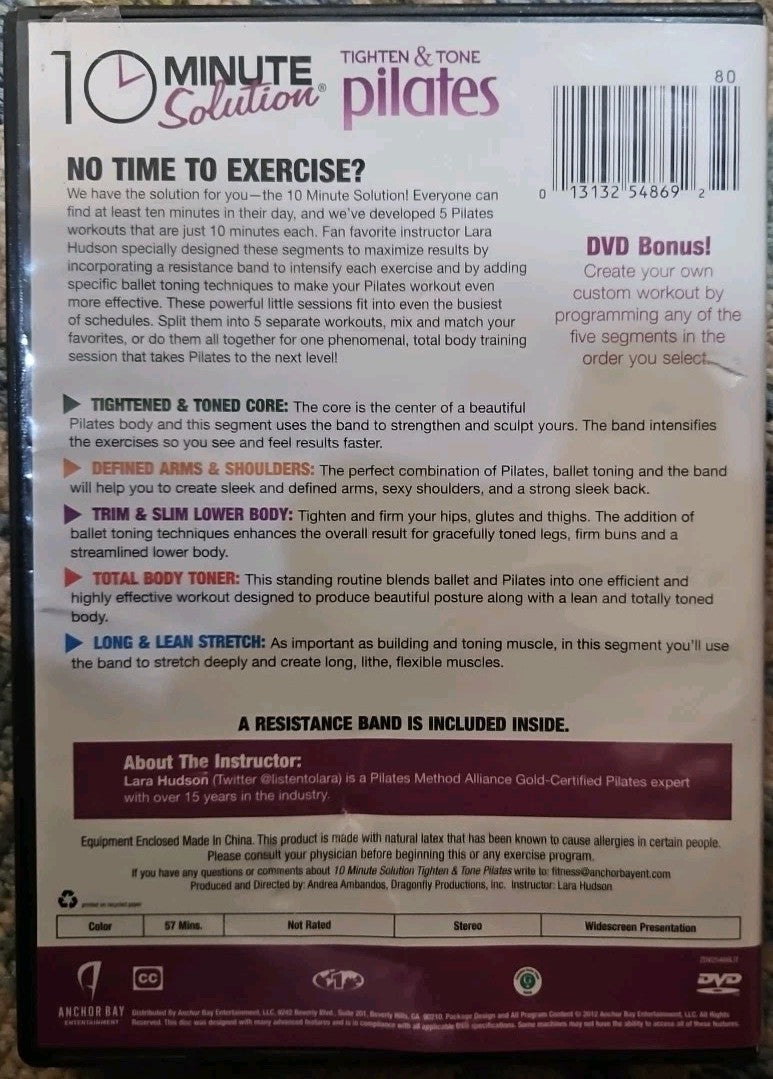 10 ms: Tighten and Tone Pilates without Band (DVD) Tested