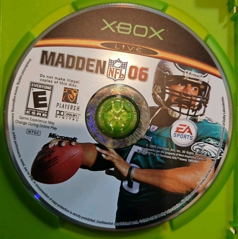 Madden NFL 06 (Xbox) Tested. No Scratches. New Case.