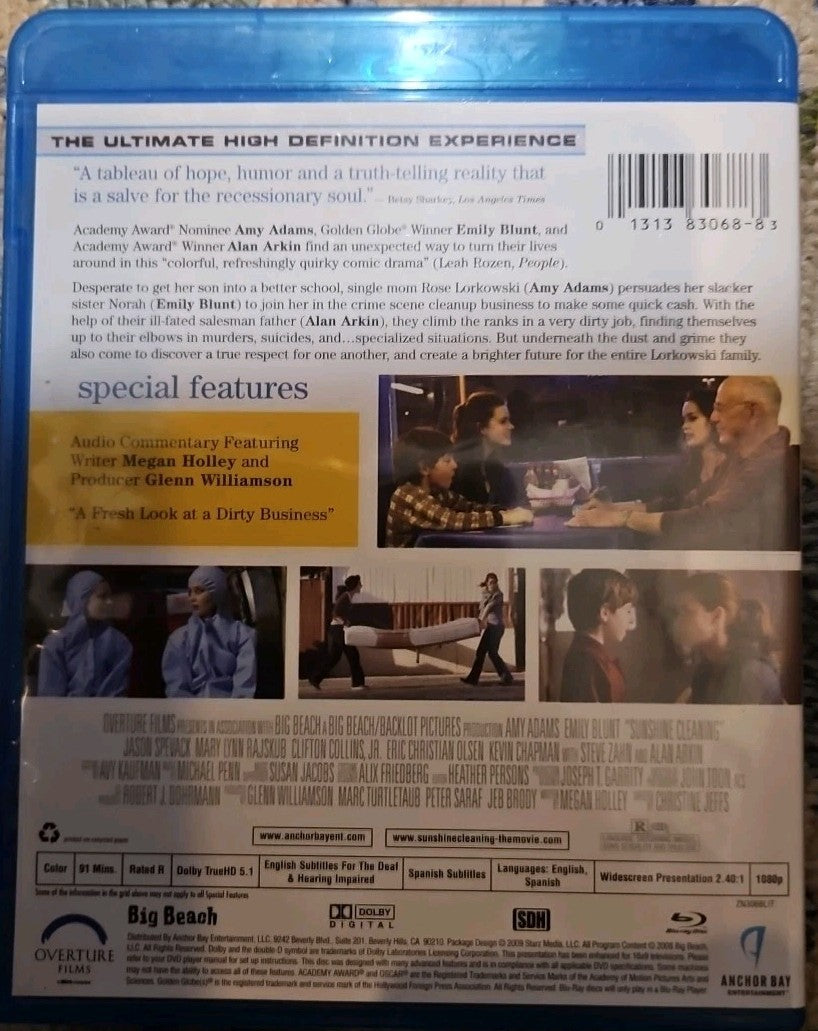 Sunshine Cleaning (Blu-ray) No Digital Download. New Sealed