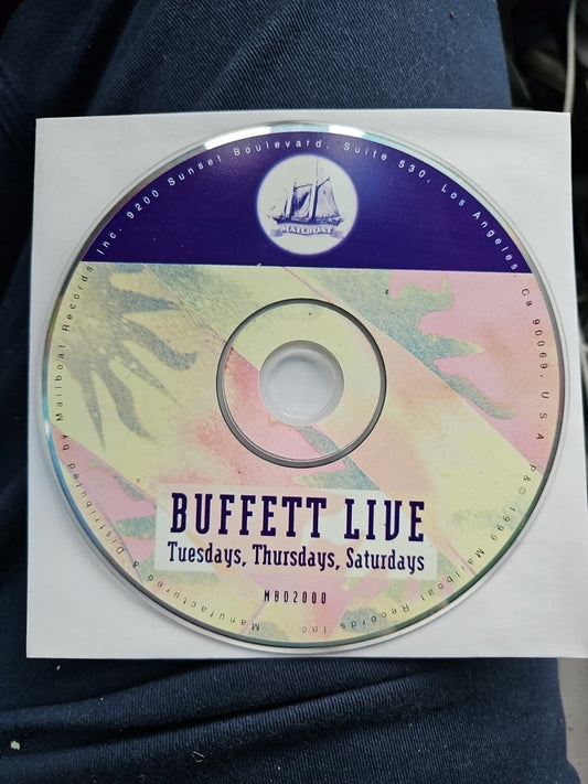Live: Tuesday/Thursday/Saturday by Buffett, Jimmy (CD, 1999) Tested. Disc Only.