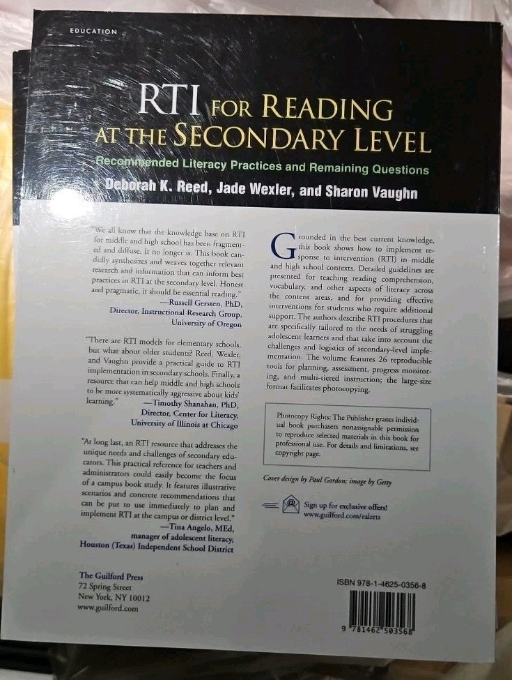 What Works for Special-Needs Learners Ser.: RTI for Reading at the Secondary...