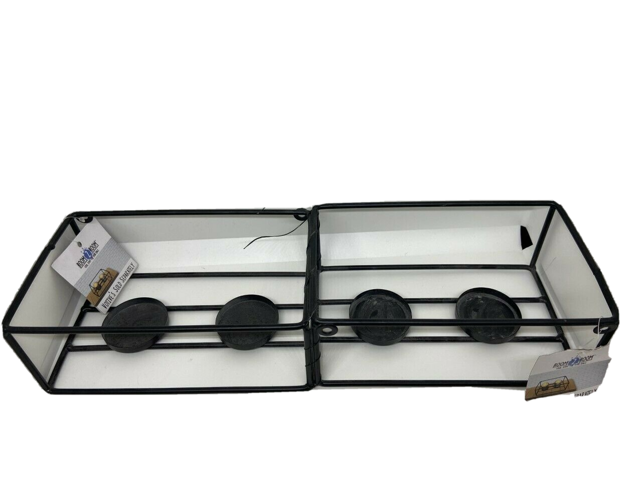 7.25" x 5" x 4" Square Metal 2 x 2" Diameter Votive Holder (Quantity = 2)