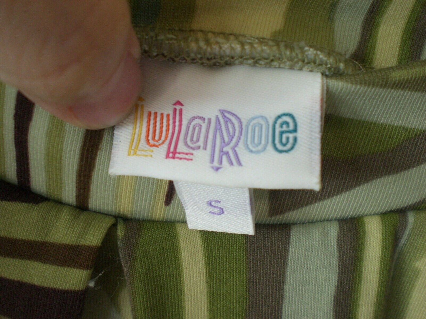 LuLaRoe Small Green and Brown Madison Skirt