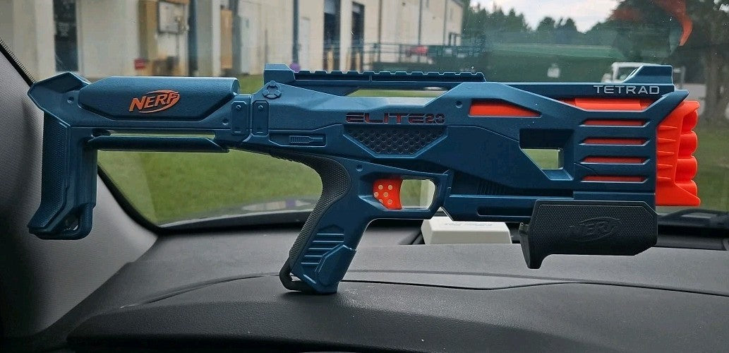 NERF Elite 2.0 Tetrad Blaster 4-Barrel Blast Pump Action, Works No Darts