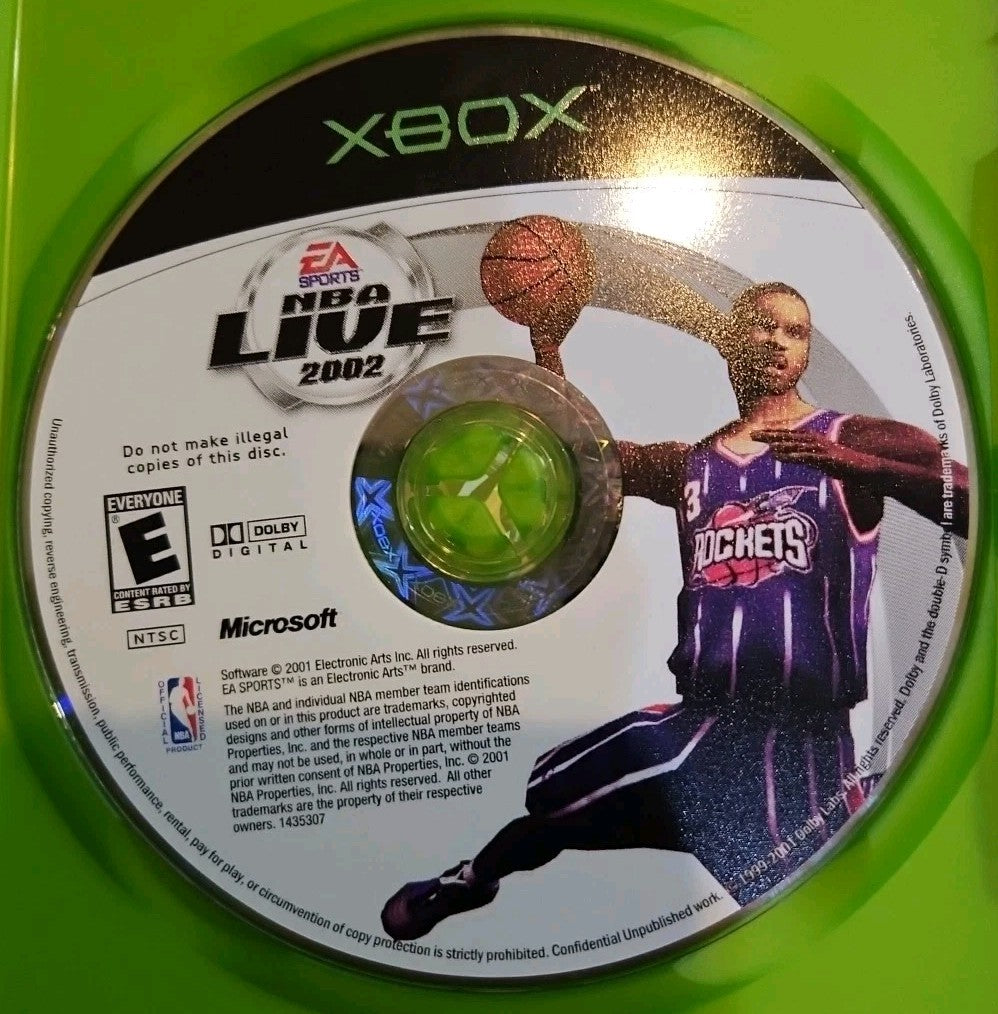 Nba Live 2002 - Microsoft Xbox. Tested. No Scratches. New Case