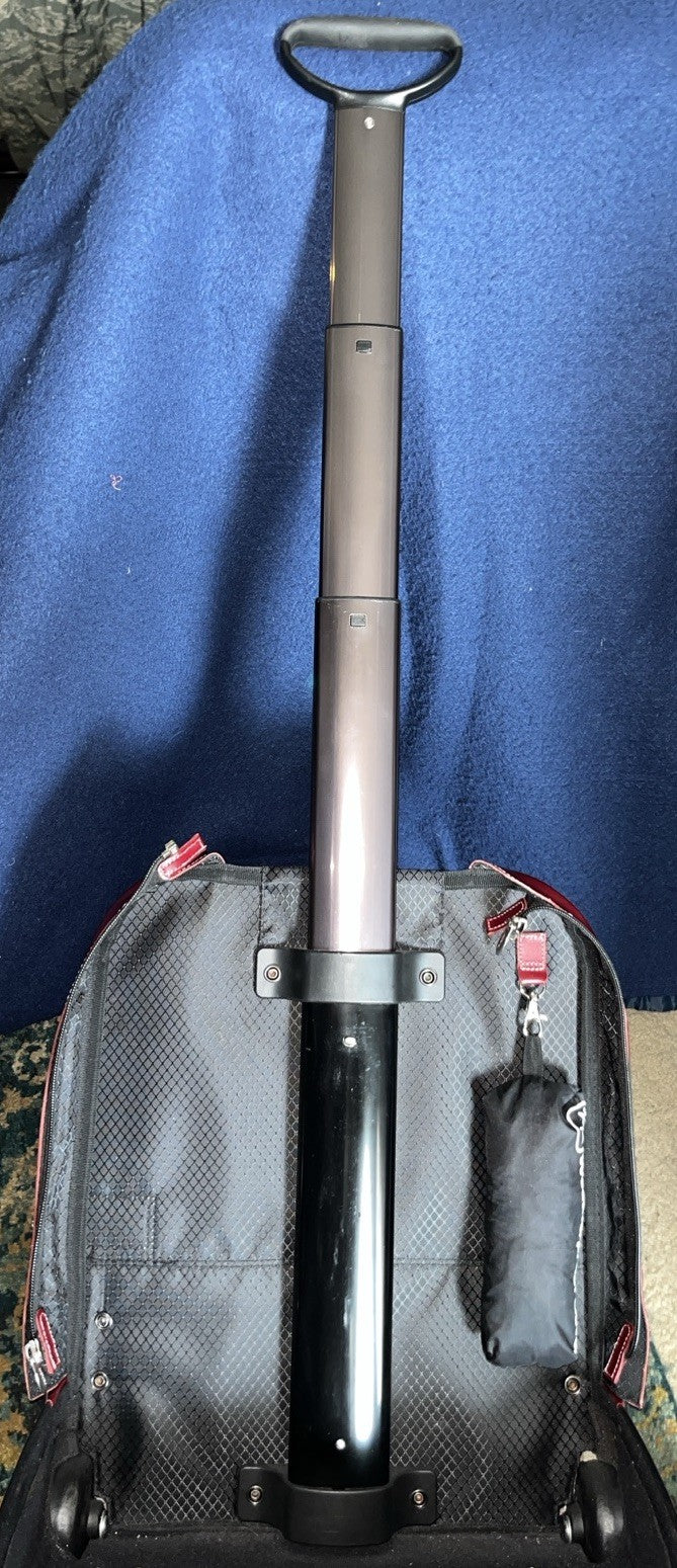 McKlein Leather Laptop Carry-On Bag Detachable Roll-On And Collapsible Handle