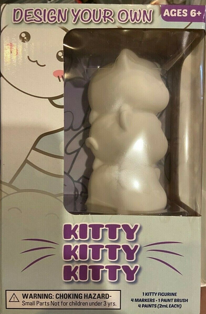 Design You Own Kitty - Ages 6+ - Marker or Paint Your Own - New