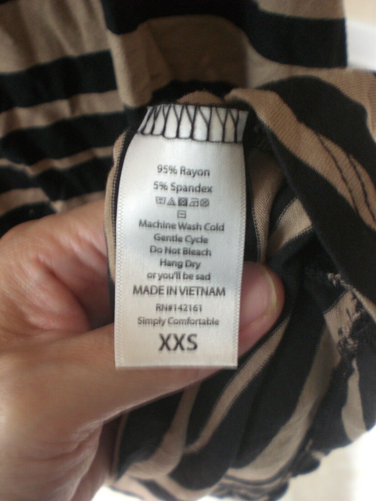 LuLaRoe Tan and Black Stripe Irma Shirt Top Blouse Tunic XXS