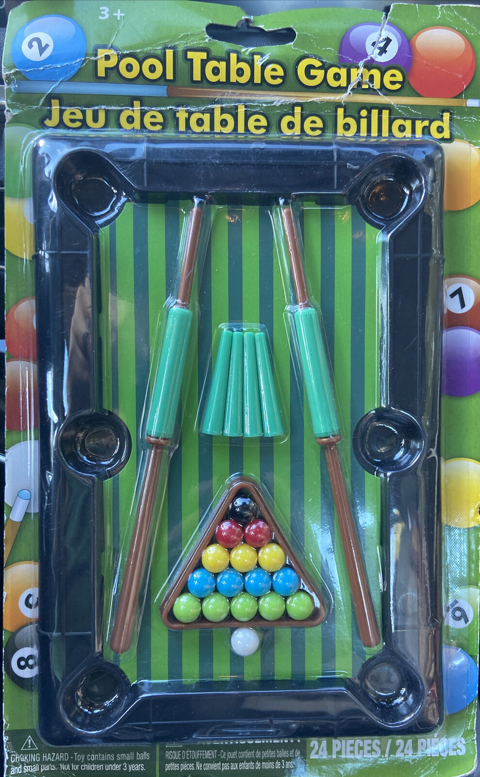 Classic Games Pool Table Game With Legs New Sealed Includes Cue Sticks 24 Piece
