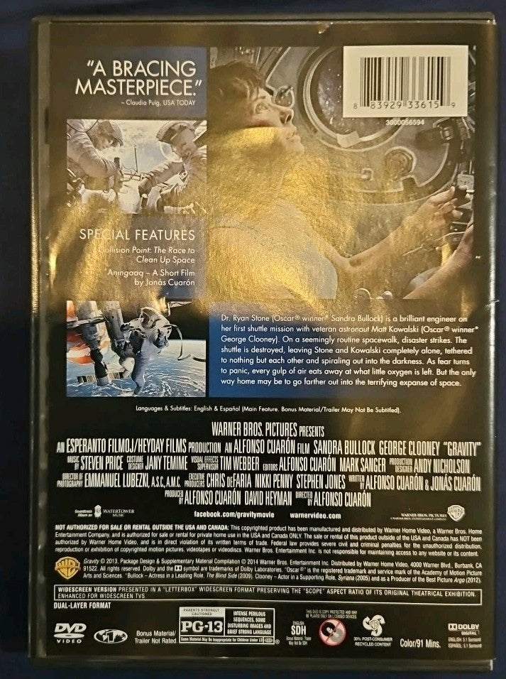 Gravity (DVD, 2013, Widescreen) NEW