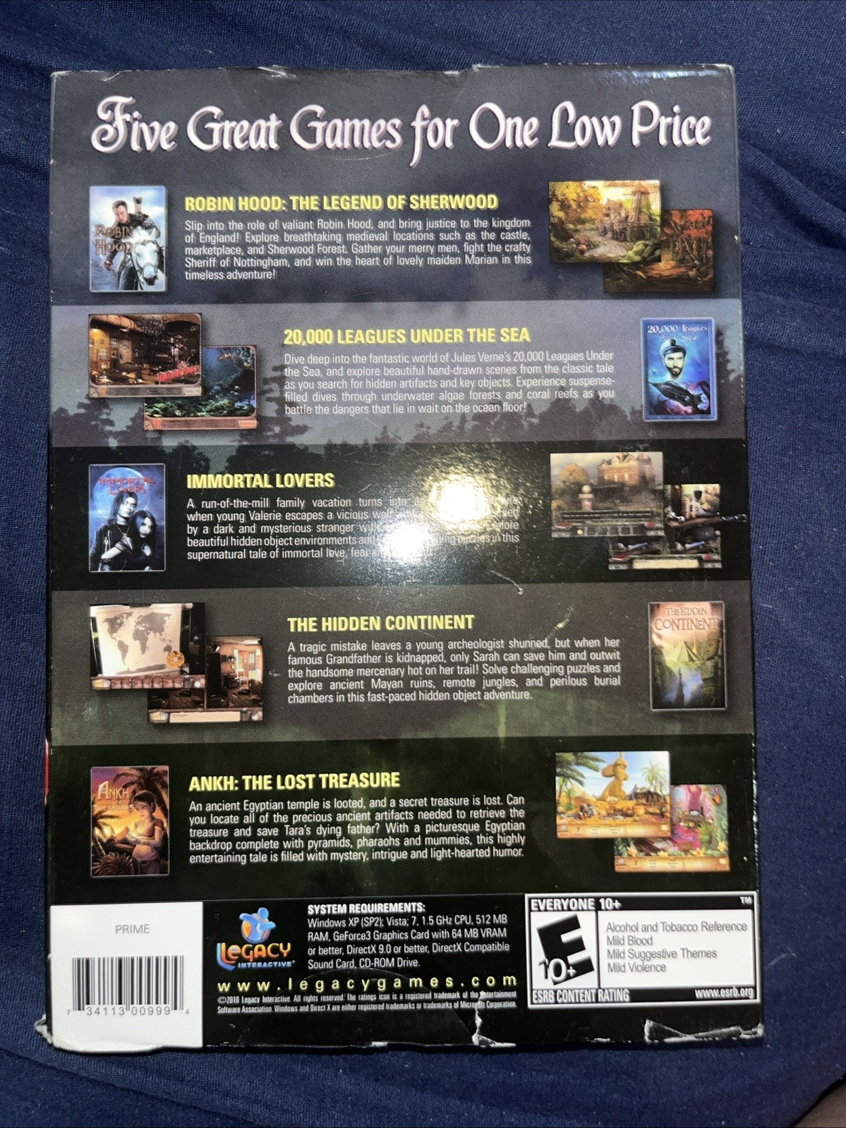 Video Game PC Seek & Find Adventures Robin Hood Immortal Lovers 20000 Leagues 