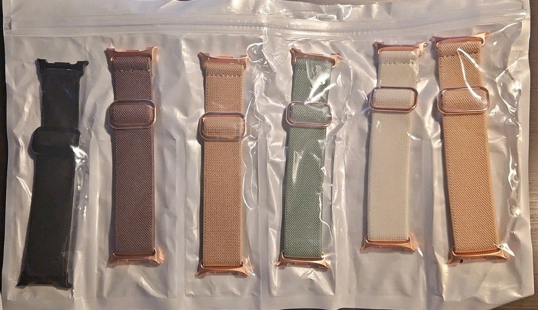 30mm Elastic Nylon Watch Band for Samsung Galaxy Watch Ultra 47mm Strap 6-Set