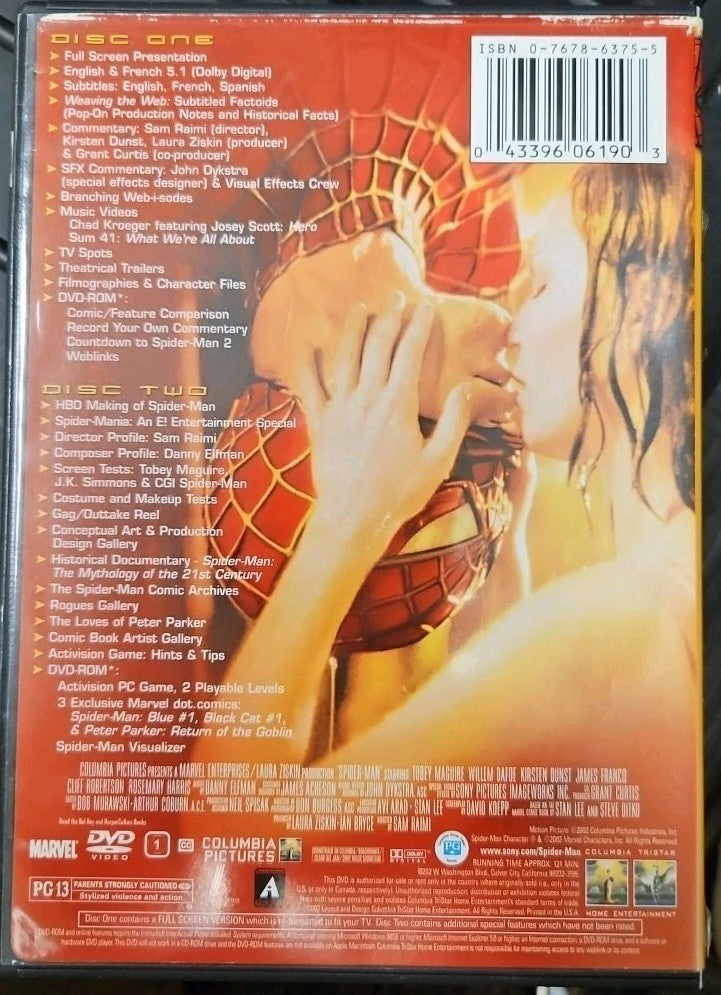 Spider-Man (DVD, 2-Disc Special Ed. Full Frame) Tested. No Scratches. New Case
