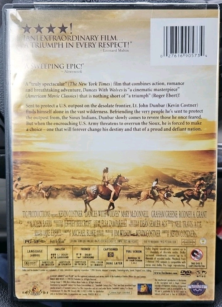 Dances with Wolves (DVD, 1990) Sealed