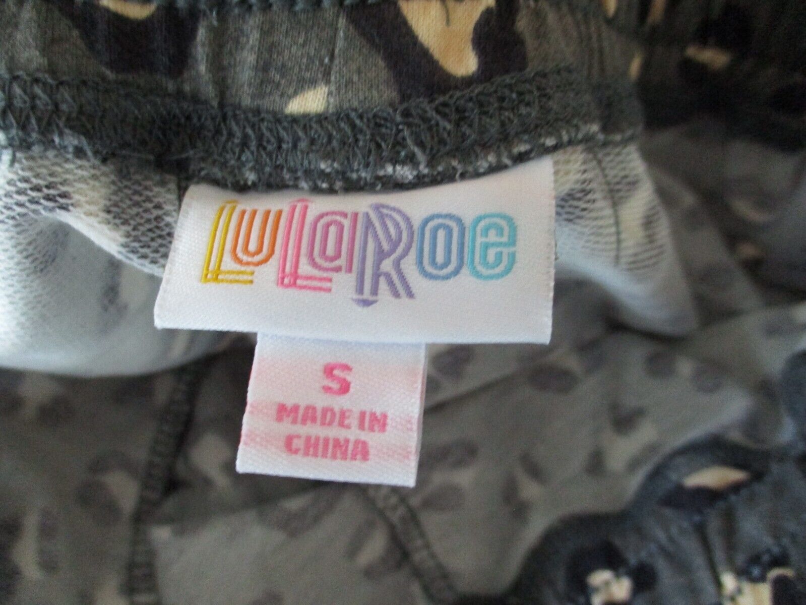 LuLaRoe Jax Small Gray Black and Beige Leopard Joggers Sweatpants