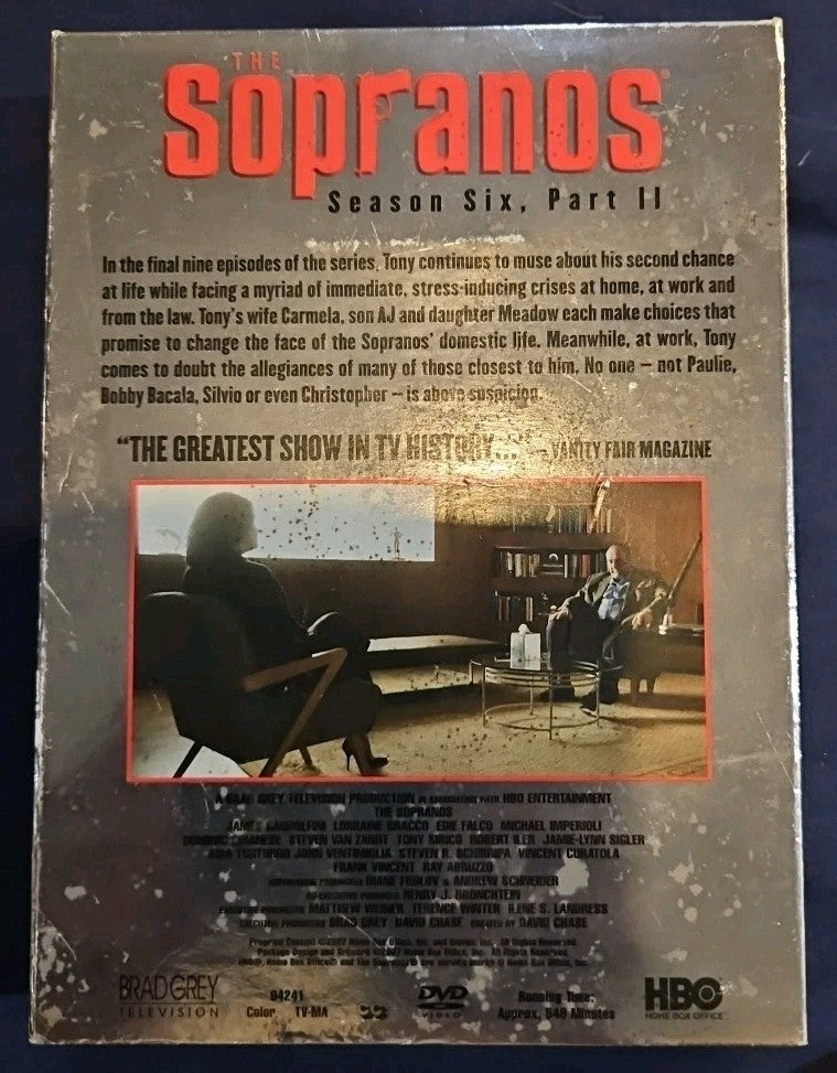 The Sapranos Season Six Part II Empty Box.  No Discs. No DVDs