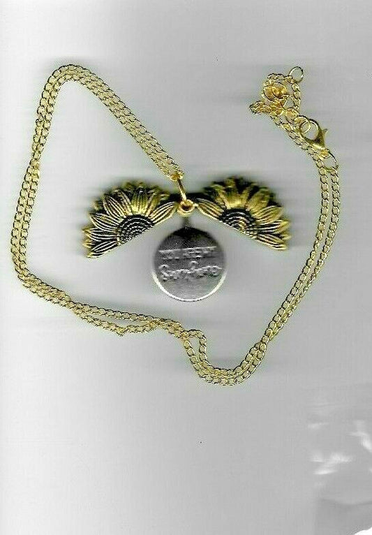Pippi's Porch Hinged Sunflower "You Are My Sunshine"  Locket  - Brand New
